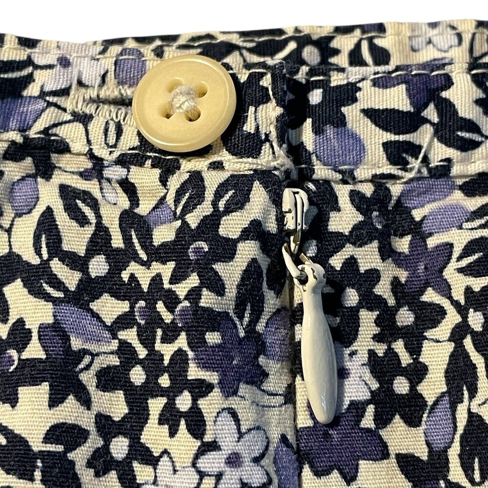 Floral Navy Lavender Print Mini Skirt The Limited Stretch Cotton Blend Sz 8 - Picture 6 of 6
